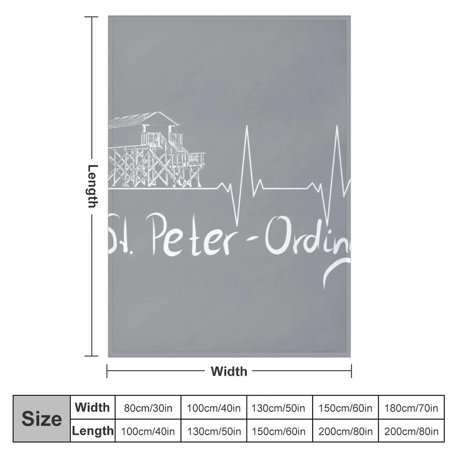 Pulse trace Pfahlbau Sankt Peter-Ording Throw Blanket couch cozy soft plush fuzzy picnic outdoor blanket