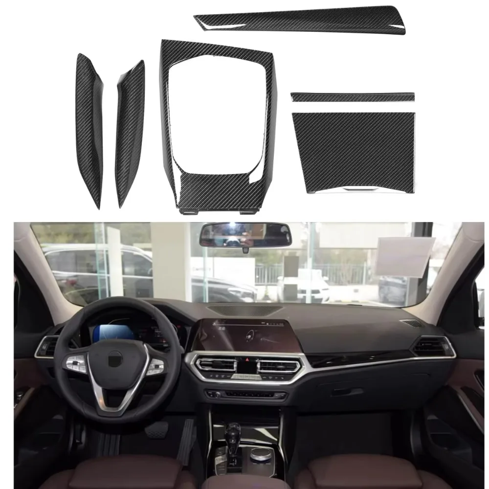 

6 PCS Dry Carbon Fiber Replacement Interior Trims For BMW G20 G22 G23 G42 G80 G82 2020-2022 Pure Carbon Fiber