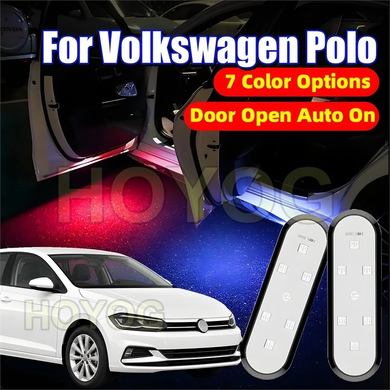 Fit for Volkswagen Polo 2017-2026 Wireless Car Door Courtesy Light with a Magnetic Sensor and Type-C Charging