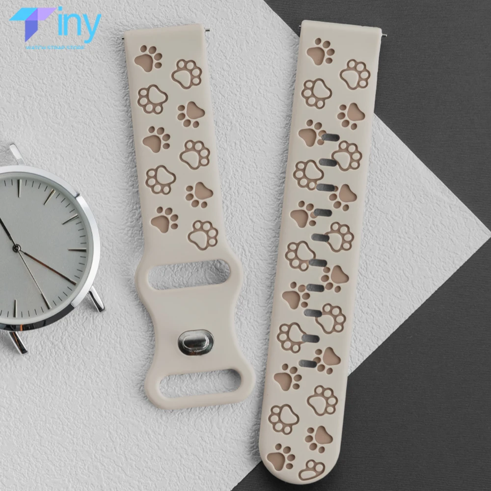 20mm Carving Strap for Samsung Galaxy Watch 7 6 5 4 44mm 40mm Band Silicone Correas for Galaxy Watch 6Classic 43mm 47mm Bracelet