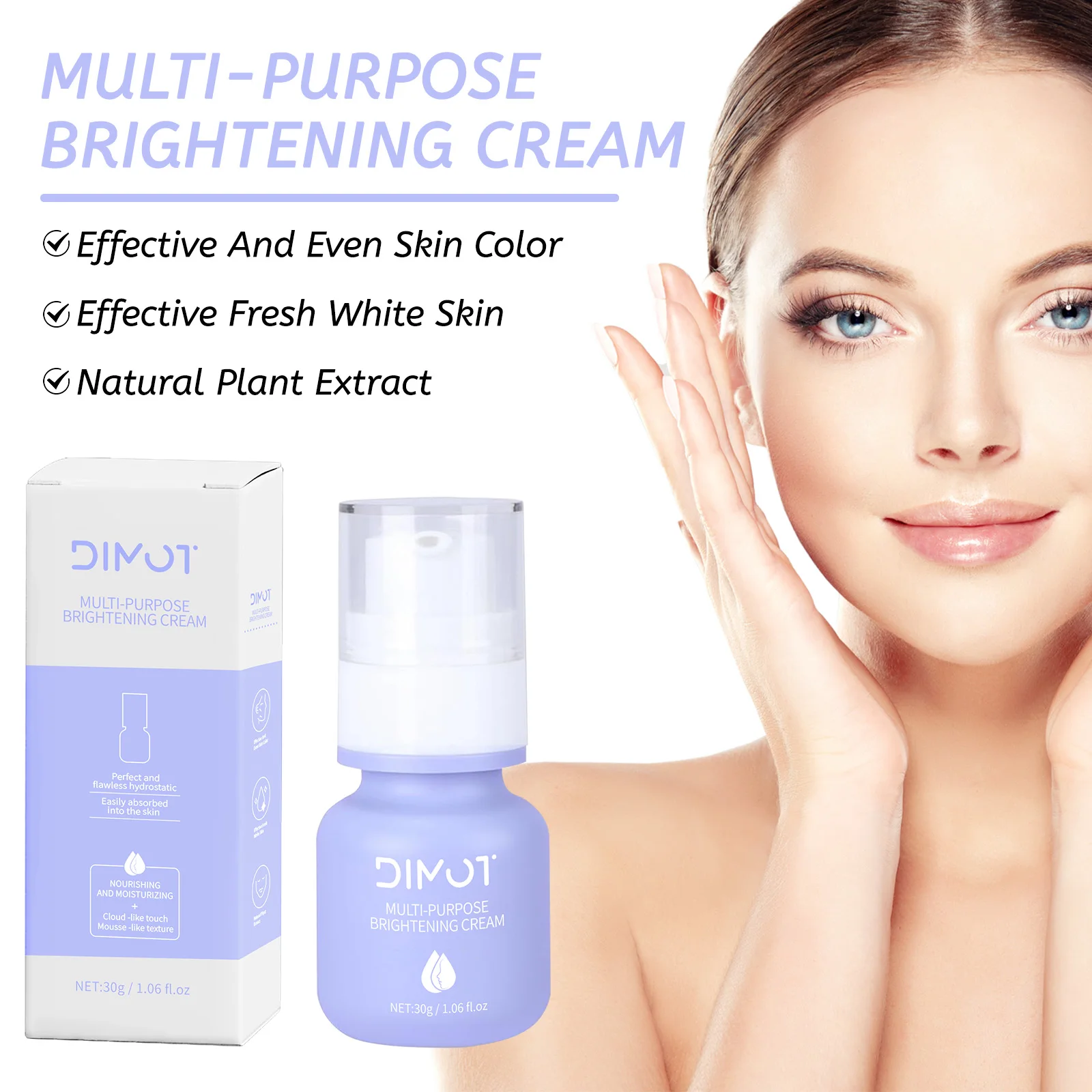 Pre makeup milk isolation cream, invisible pores brightening skin tone, and natural makeup cream
