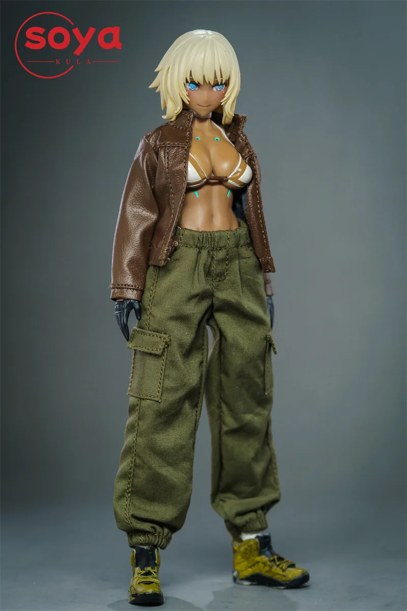 Veste en cuir de soldat pour femme, Leggings, pantalons de sport, vêtements, modèle adapté aux poupées corporelles de figurine d'action de 6 pouces, échelle 1/12