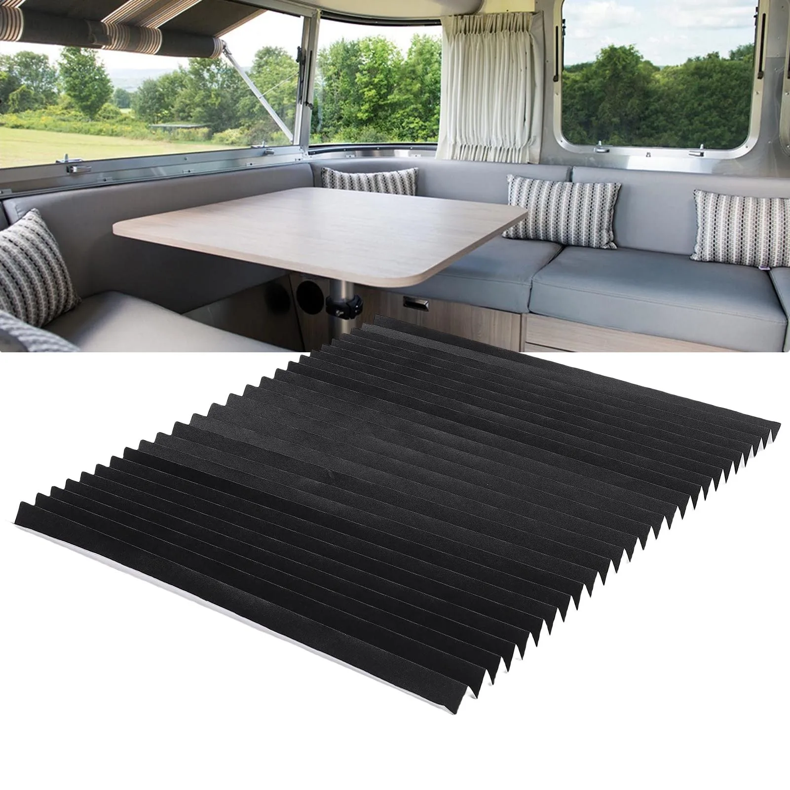 

RV Blinds Shades RV Blinds Full Blackout Non Woven Fabric No Drilling Adhesive Motorhome Window Blinds Shades RV Pleated Shades