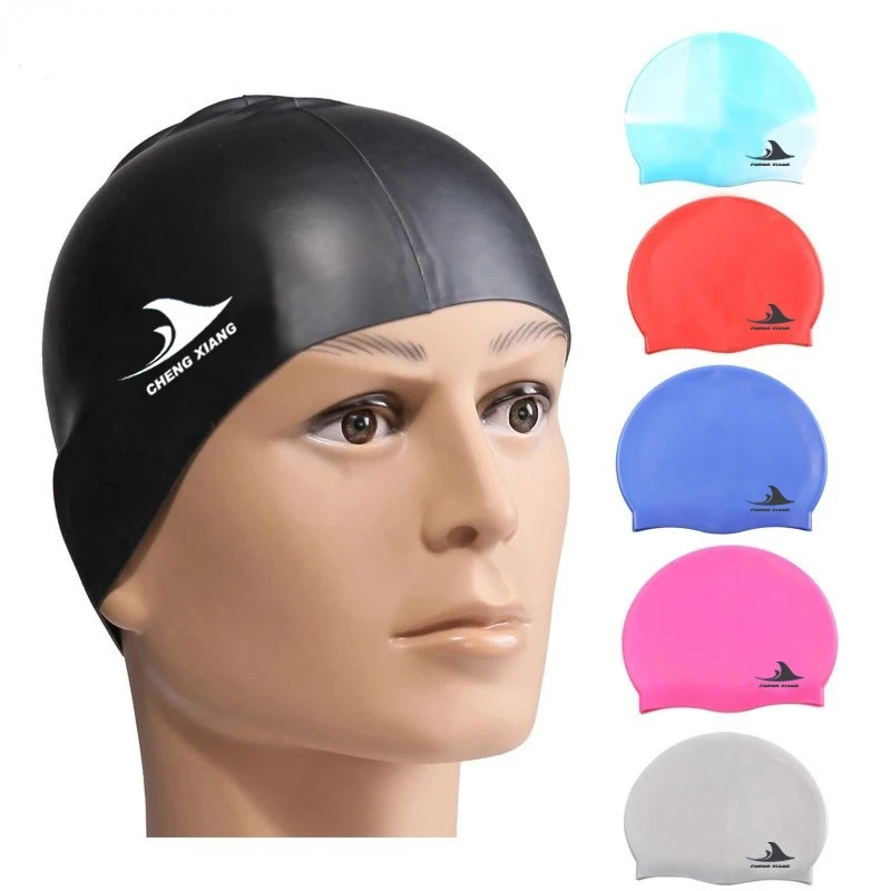 

New Women Men Waterproof Flexible Silicone Gel Ear Long Hair Protection Swim Pool Swimming Cap Hat Cover for Adult Children Kids