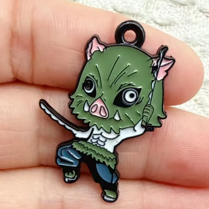 10/20/30Pcs Demon Slayer Kimetsu No Yaiba Blade of Ghost DIY Keychain Metal Handmade Alloy Key Chain Cute Keyring Gift for Fans view 4