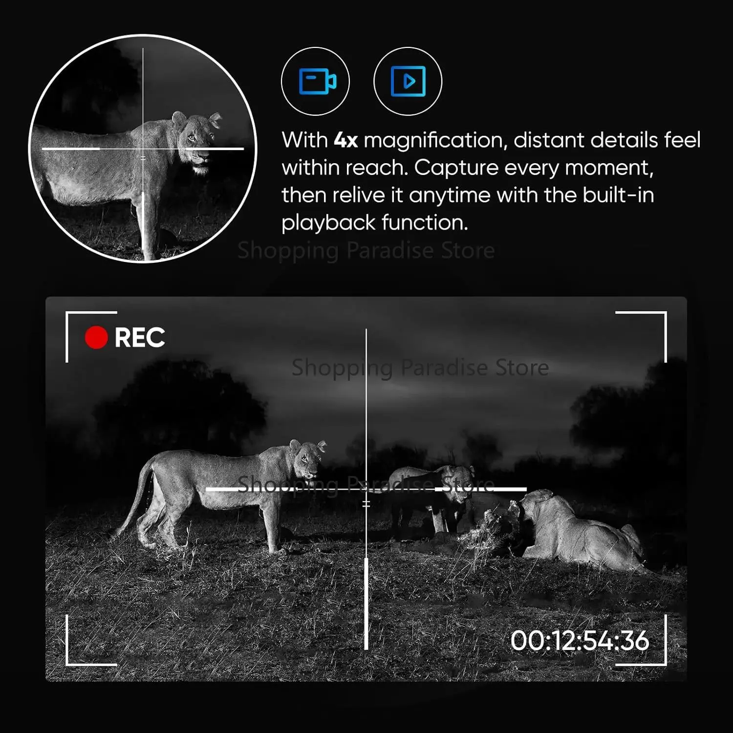 1920x1080 OLED HD Night Vision Scope for Hunting Day & Night Observation Outdoor Use Portable Night Vision