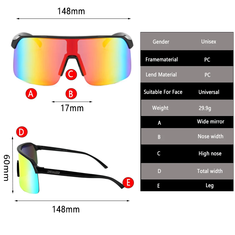 Gafas de sol deportivas para hombre y mujer, lentes de protección UV400 para bicicleta de montaña, senderismo y acampada