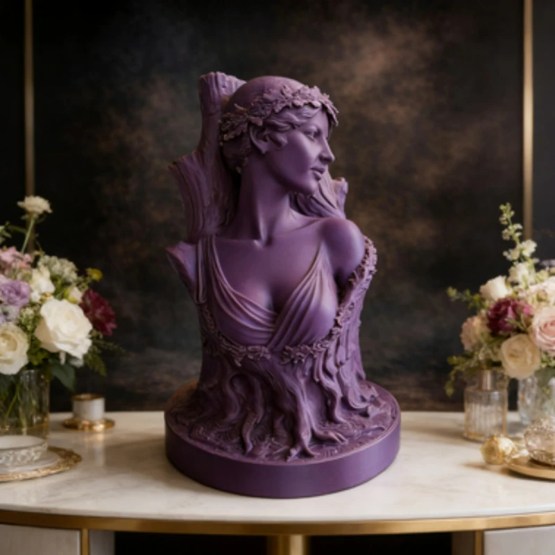 Mythical Tree Fairy Bust Forest Guardian Sculpture Nature Elf Figurine Modern Fantasy Decor Unique Desk Ornament for StudyOffice