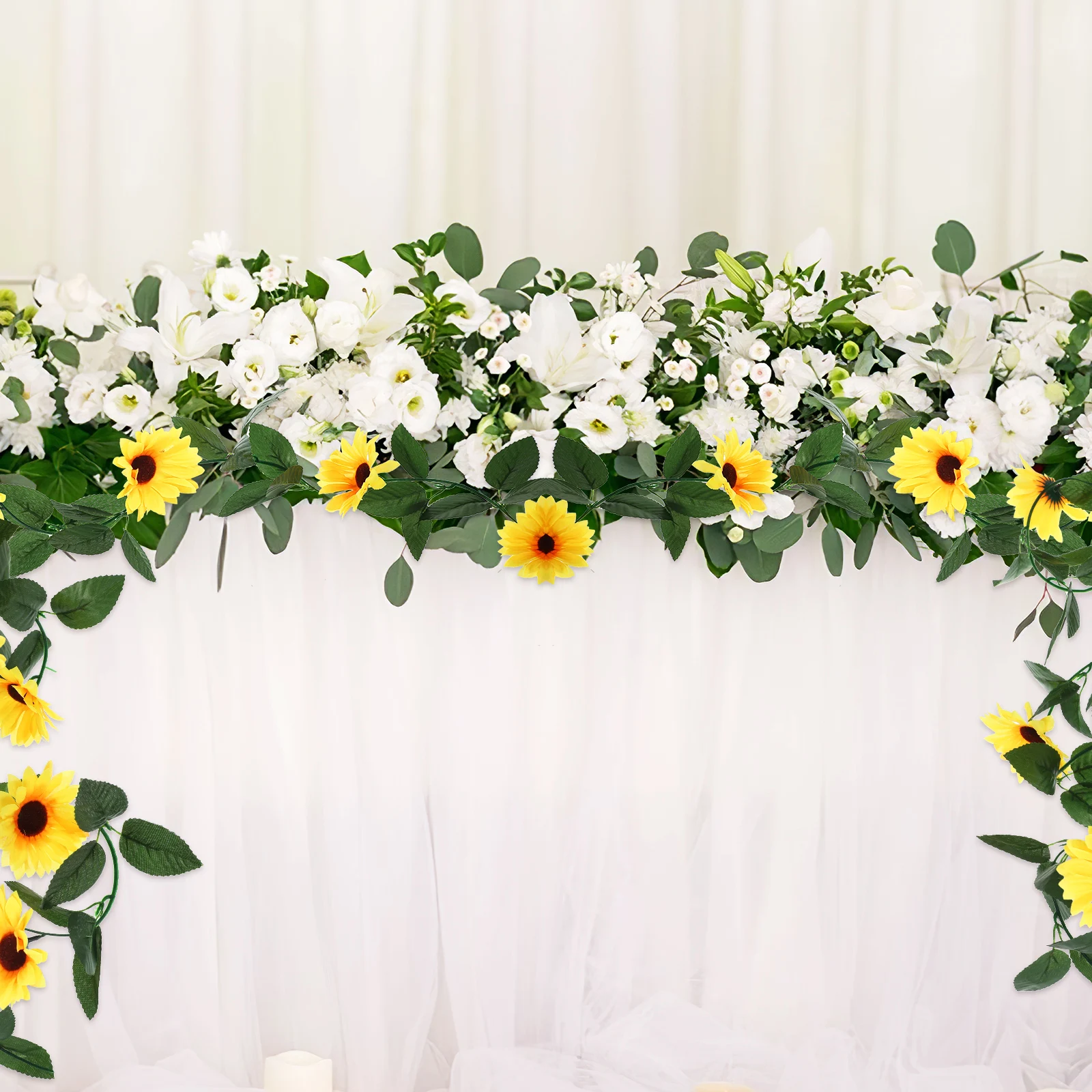 

5 Pcs Simulated Decoration Garlands Sunflower Decorations Wreath Artificial Flowers Party Plastic Birthday Hanging