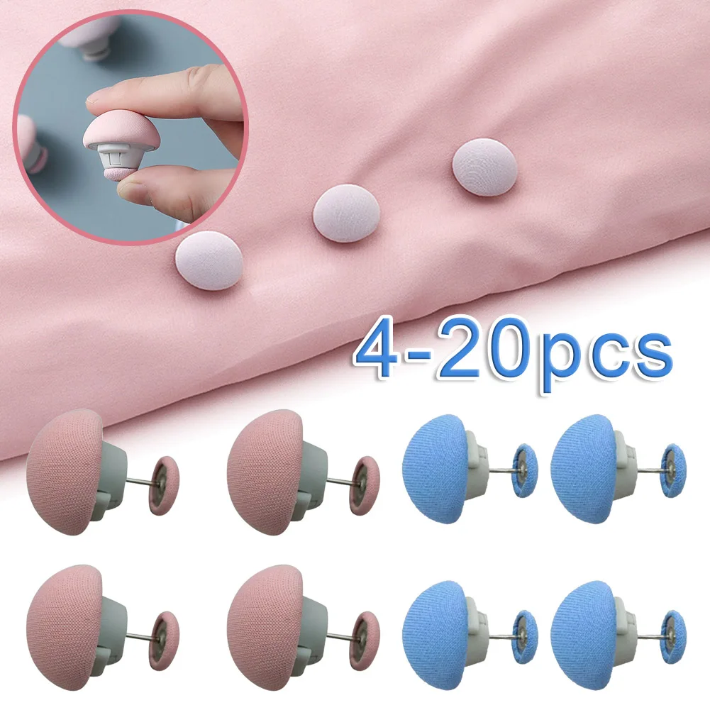 4-20PCS BedSheet Quilt Clip One Button Unlock Duvet Cover Fastener Clip Anti Slip Blanket Buckles Quilt Holder Fixator Grippers