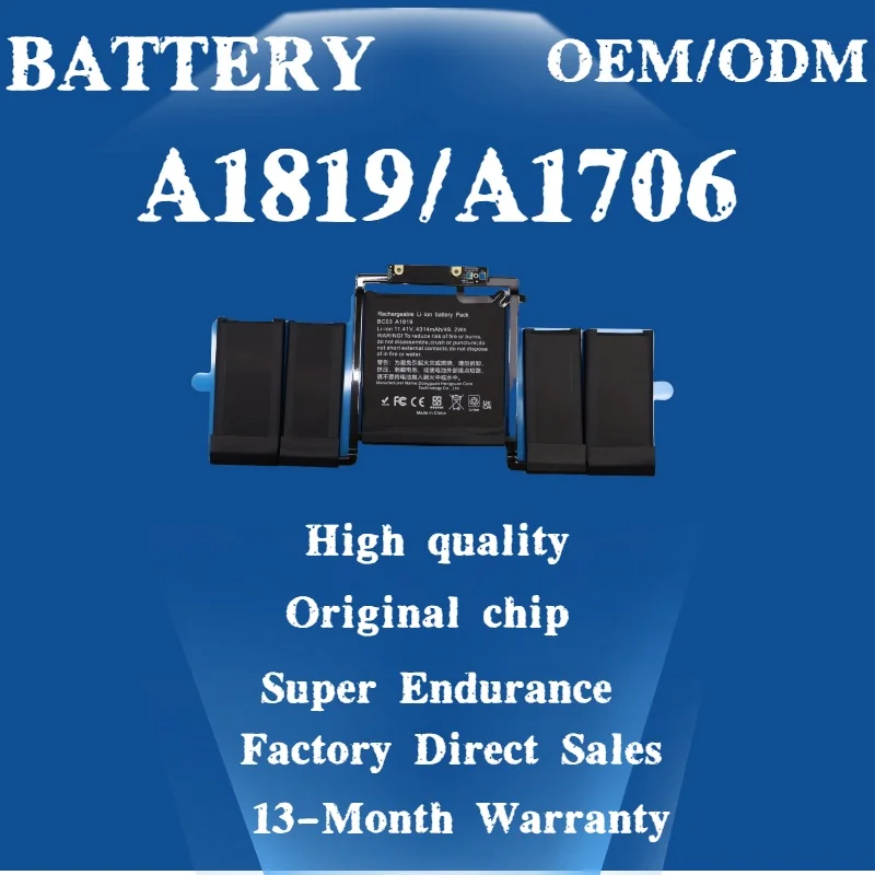 

Аккумулятор A1819 для ноутбука MacBook Pro 13 дюймов с Touch Bar (Late2016 Mid2017), простая установка, совместим с A1706 EMC3071 EMC3163