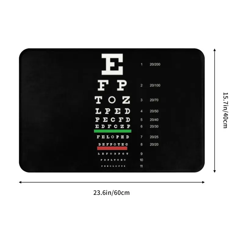 Snellen Eye Chart Front Floor Door tappetino d\'ingresso Outdoor optometrista ottico cucina bagno zerbino Garage tappeto tappeto