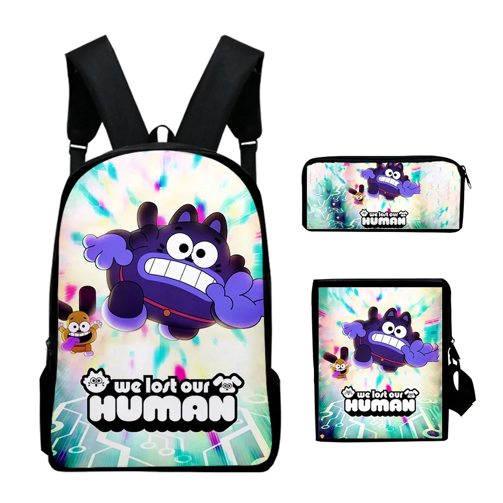 We Lost Our Human Anime 2023 New Cartoon Backpack 3 Pieces Sets Shoulder Bags Unisex Daypack Zipper Bag Unique Pencil Bag