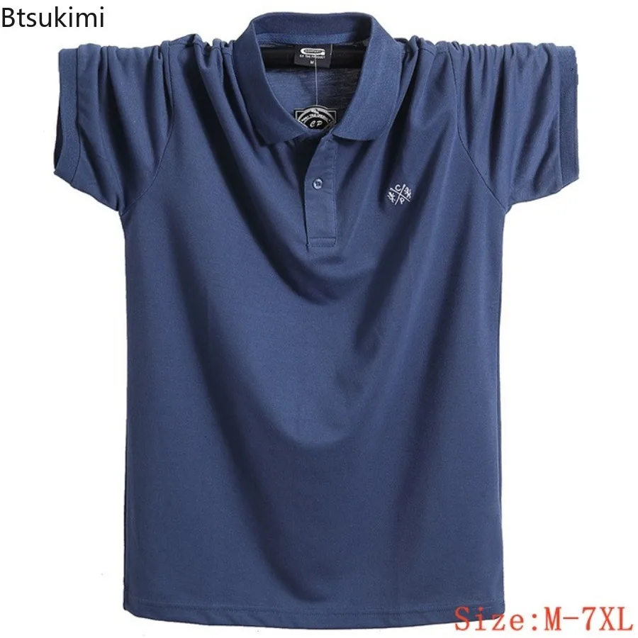 

2025 Men's Polo Shirts Summer Short Sleeve Business Casual Shirts Comfortable Cotton High Quality T-shirts for Men Plus Size 7XL