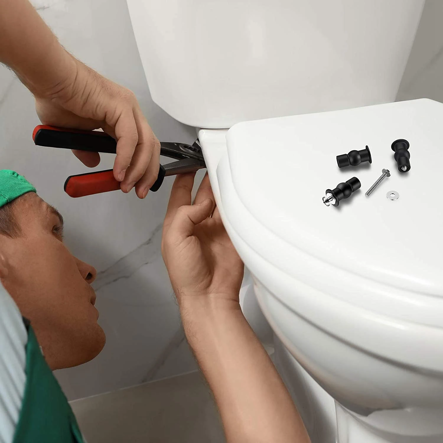 A72P 10 Pieces Toilet Seat Screws Universal Toilet Expanding Screws Toilet Seat Hinge Bolt Replacement Rubber Blind Hole