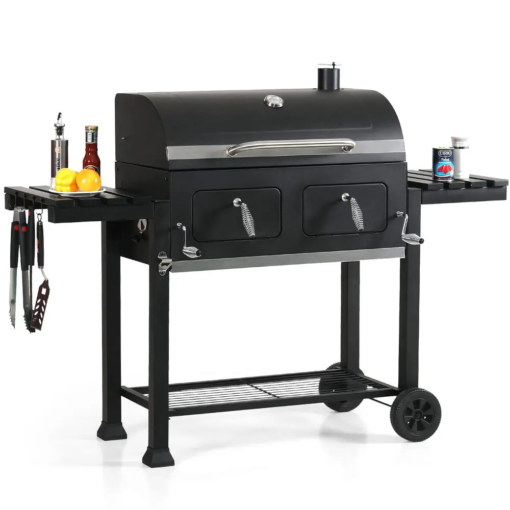 

Extra Large Charcoal BBQ Grill with Oversize Cooking Area794, Outdoor Cooking Grill with 2 Individual Lifting Charcoal Travl