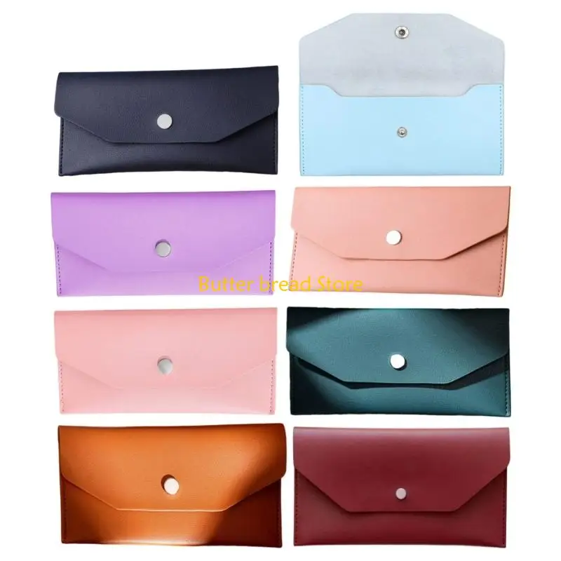 W89C Cash Envelope Wallet Leather Money Wallet For Office And Travel 6.9x3.7Inch