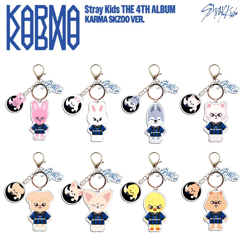 

New Stray Kids 'KARMA' Acrylic Keychain Flash Pendant Star Merchandise Keychain Children's Backpack Keychain