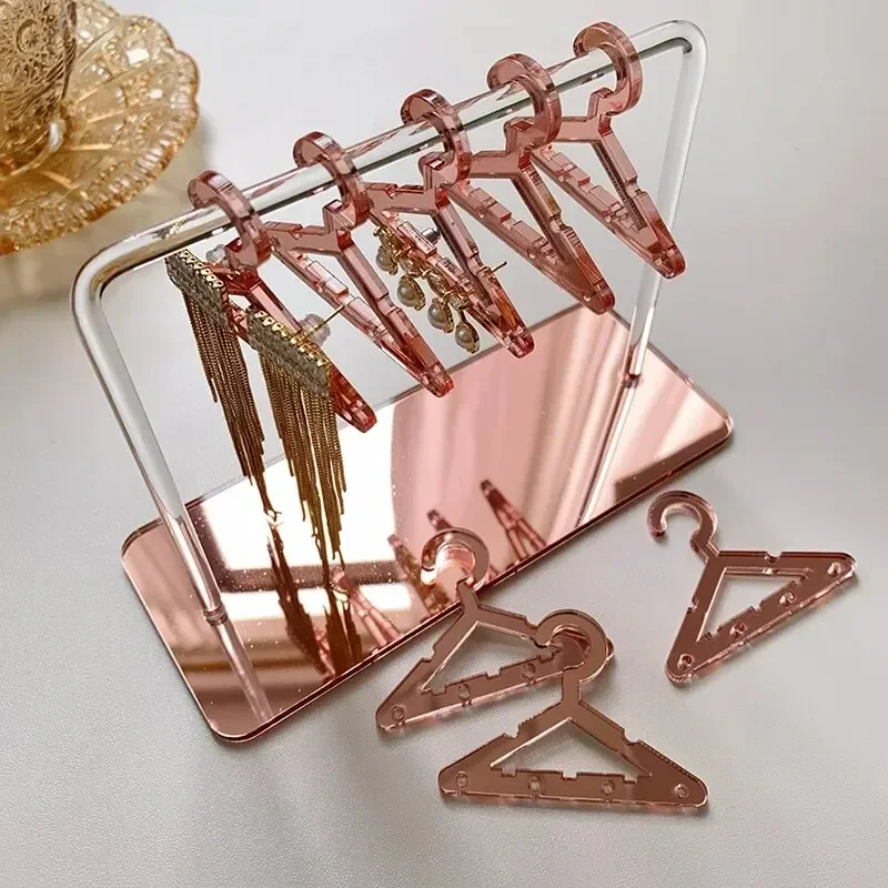 8Pcs Hangers Creative Earring Display Clear Acrylic Organizer Stand Showcase Ear Stud Hanger Shape Tabletop Jewelry Storage Rack