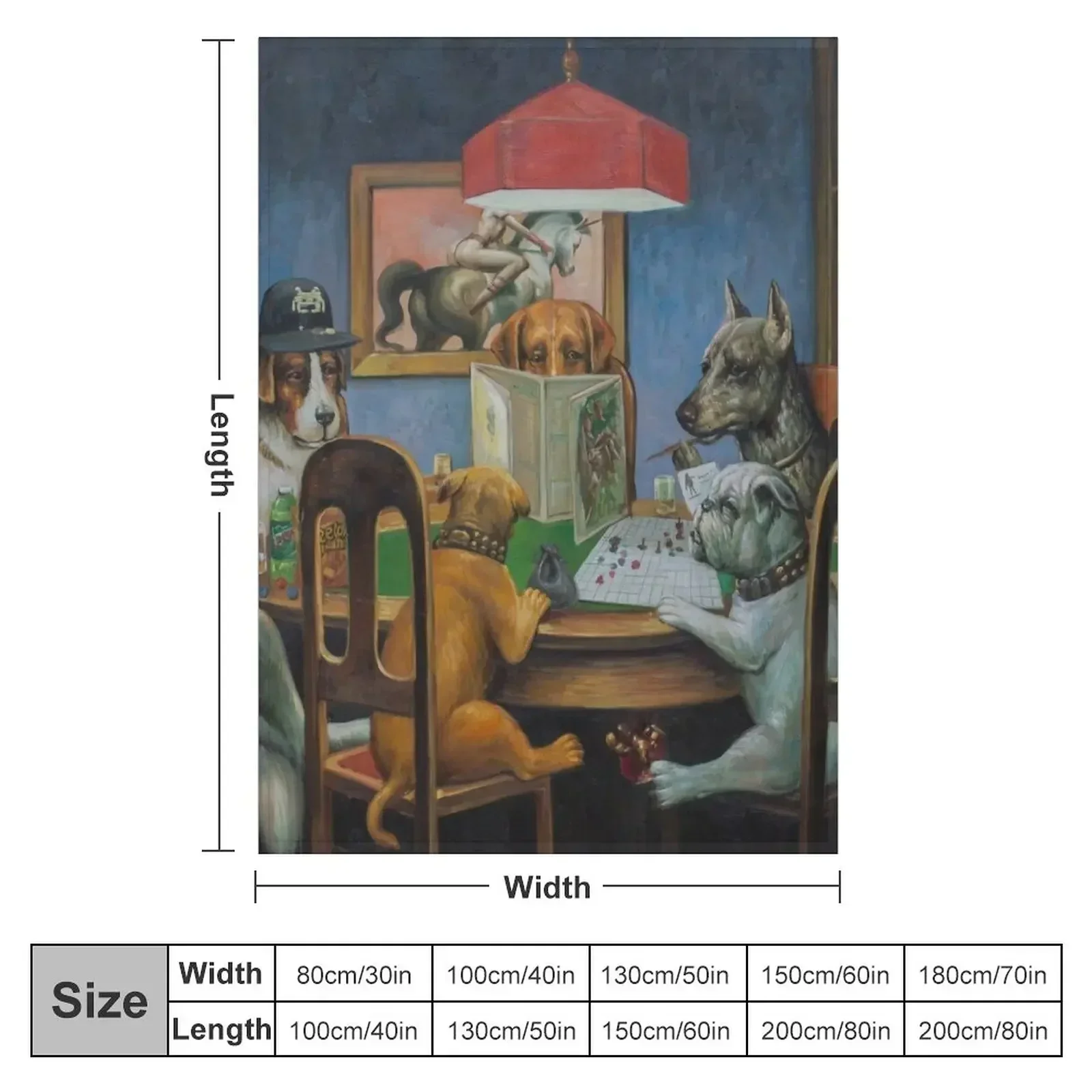 Dogs Playing D&D Throw Blanket Warm Thermal Luxury St decorative manga Travel Blankets