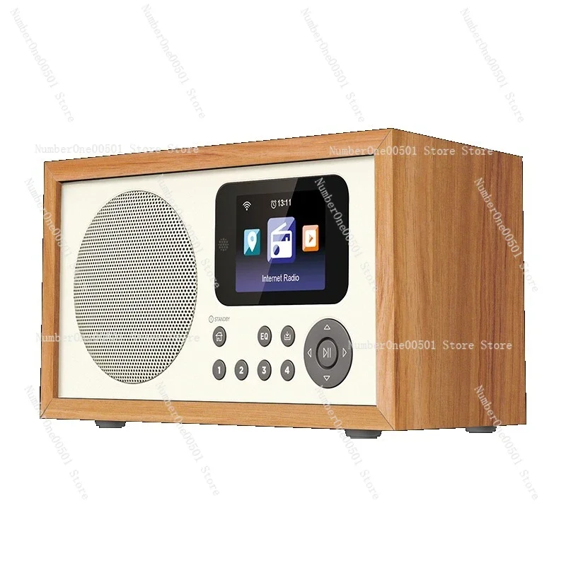 Radio with remote control custom alarm clock speaker Bluetooth 5.0/U disk wooden case new plug-in version retro