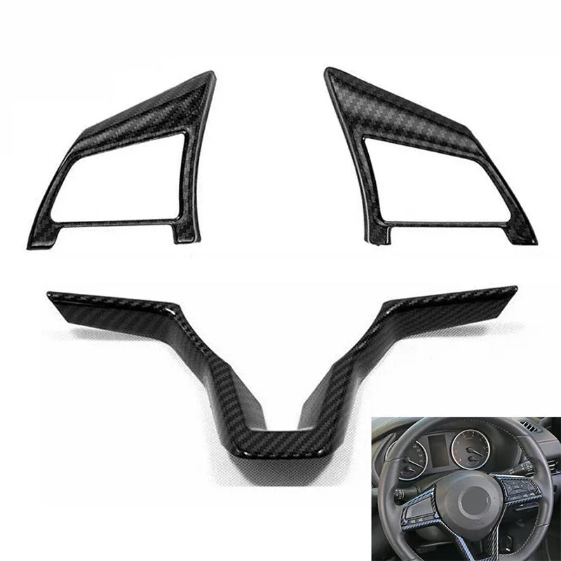 

Car Inner Steering Wheel Button Frame Cover For Nissan Qashqai J11 2017-2020 Black Carbon Fiber Pattern ABS Silver