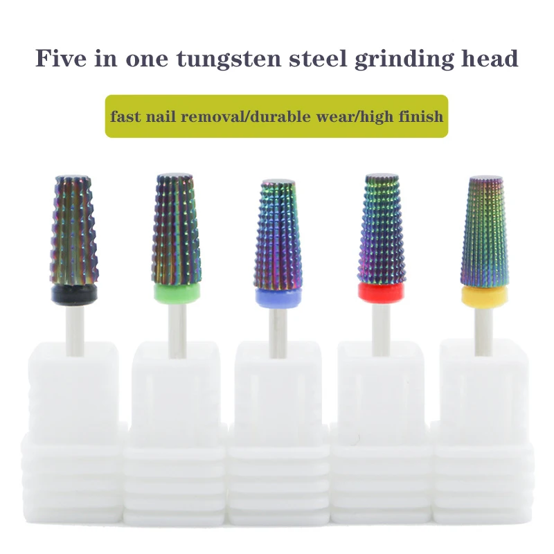 

Tungsten Steel Grinding Head, Coated with Color Winding Teeth, Electric Grinding Machine, Nail Removal, 5 in 1