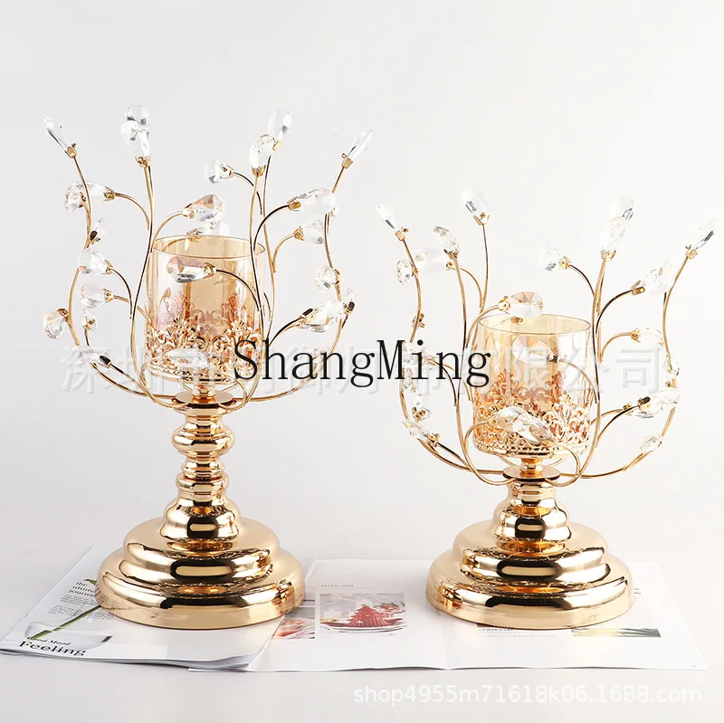 

DSA scented candle crystal candlestick ornament light luxury household romantic dining table candlelight dinner props