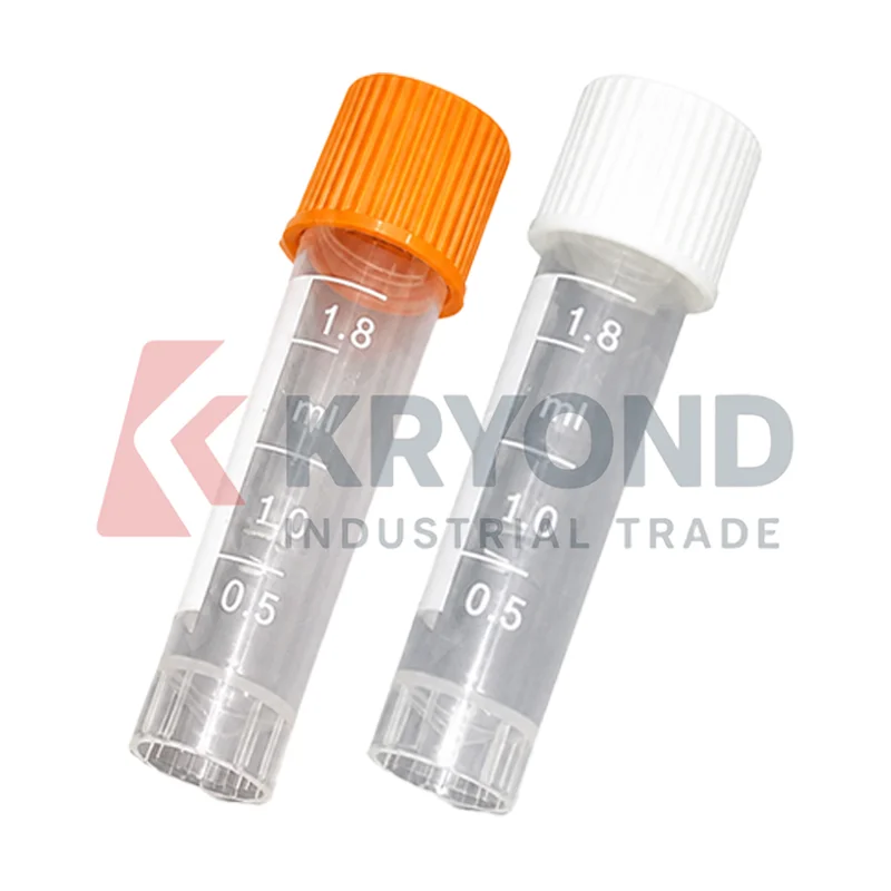 1.8ml 2ml Cryogenic Storage Tubes Graduated Plastic Sample Vials with Colored Screw Caps Leakproof for Laboratory Freezer 500PCS