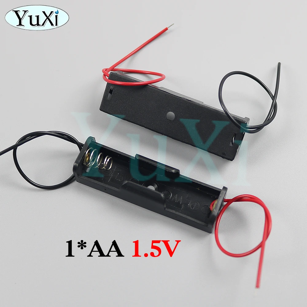 2Pcs AA Battery Case 1.5V AA Battery Storage Box Holder 14500 AA DIY Leads 1/2/3/4/5/6 Slots with Connect Black Red Wires