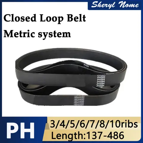 고무 멀티 웨지 벨트 PH137/140/161/174-456mm, 선반 목공 스포츠 장비 전송 벨트 견인 벨트