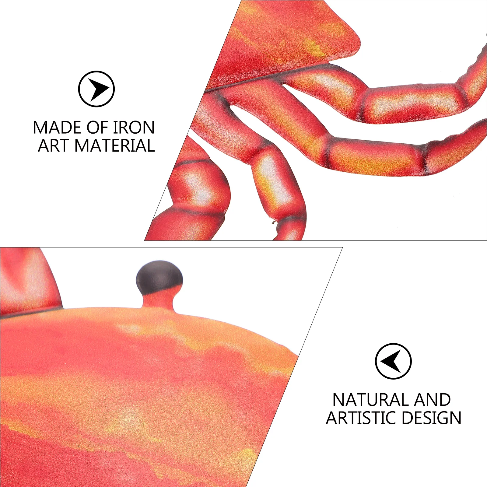 

1Pcs Crab Shaped Wall Art Decor Iron Craft for Indoor Space Balcony Office Bedroom Creative Home Adornment