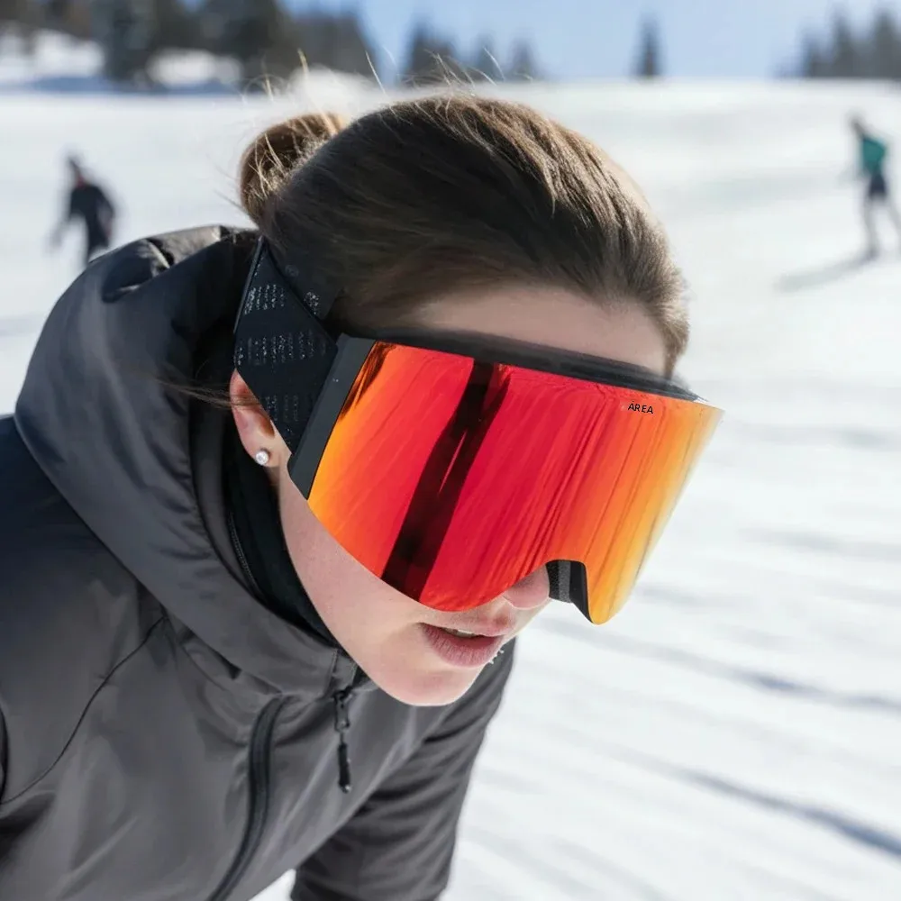 フォトクロミック磁気スキーグラス二重層防曇スノーボードゴーグル取り外し可能なスポンジフリップアップレンズスキーアイウェア