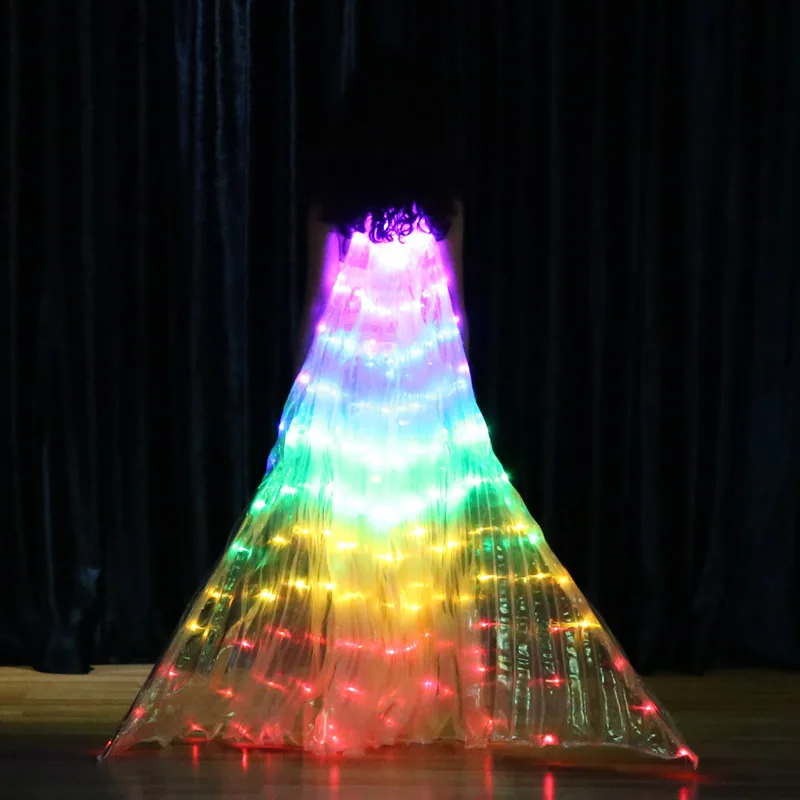 Children's colorful LED luminous wings dance wings belly dance performance fluorescent butterfly cape