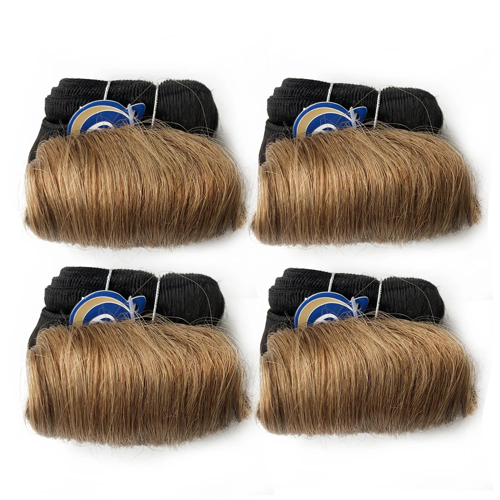 Bouncy Curly 100% Human Hair Bundles 1B 27 30 99J Burgundy Colored Bundles Hair Extensions Indian Remy Hair 4 Bundles