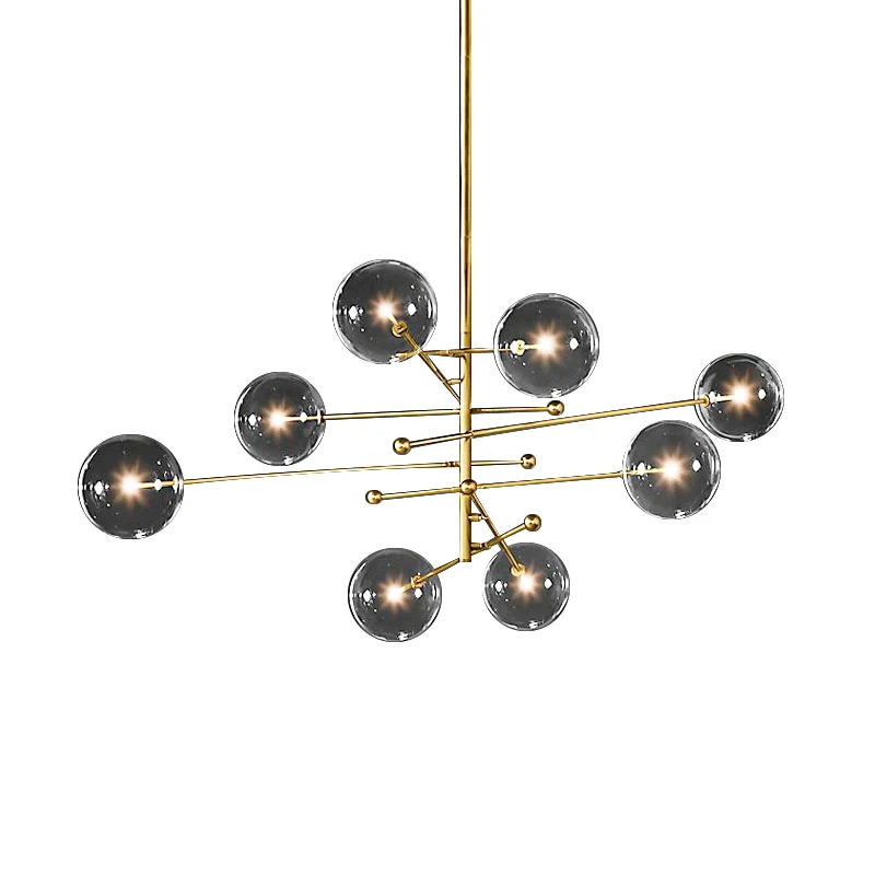 

Main living room chandelier Nordic modern simple dining room bedroom special-shaped glass ball creative lamp
