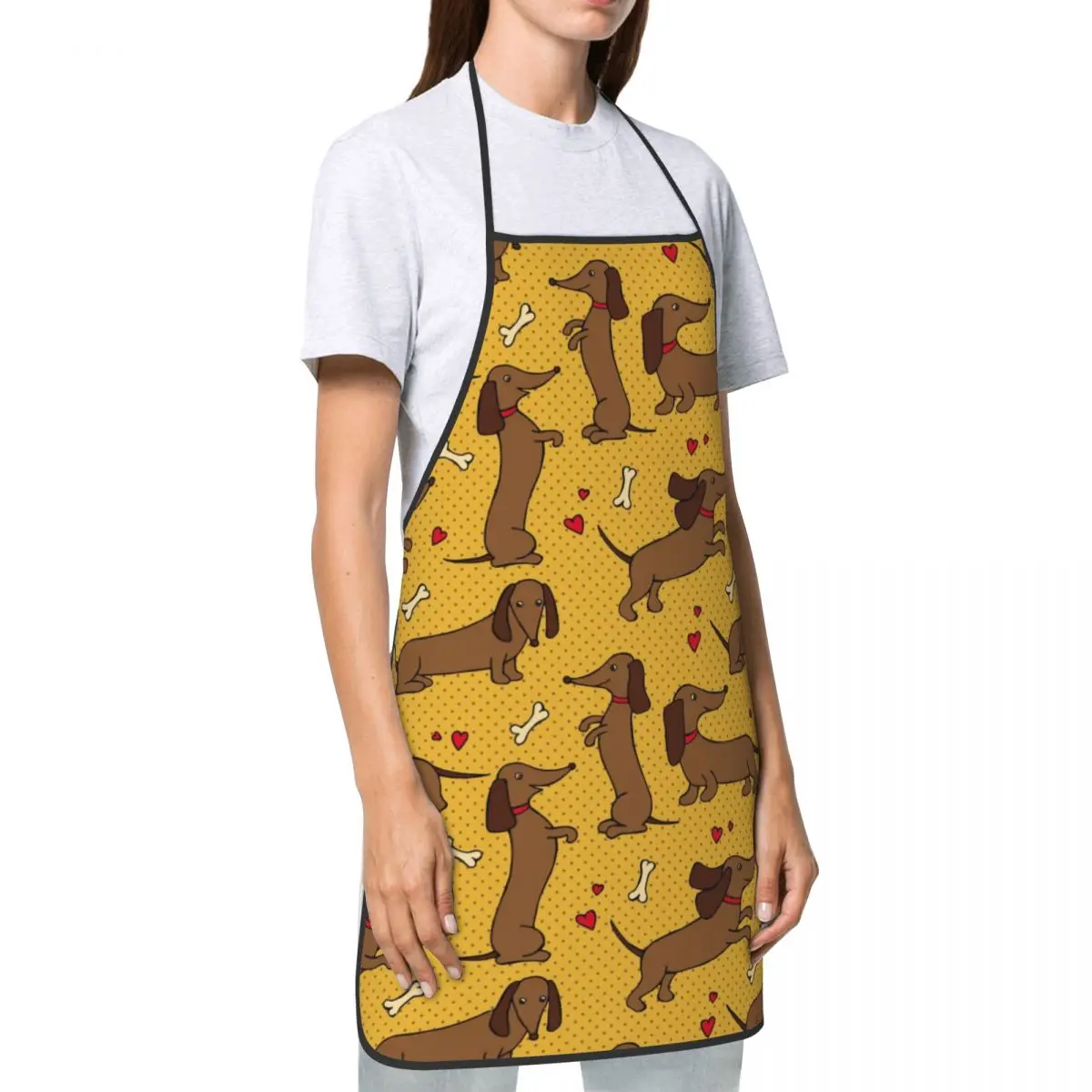 Dachshund Sausage Dog Apron for Women Men Unisex Bib Wiener Badger Kitchen Cooking Tablier Cuisine Chef Gardening