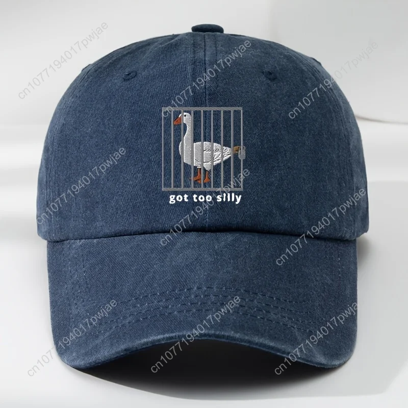 1 szt. Czapka baseballowa z nadrukiem gęsi w klatce, unisex, miękka, regulowana obwód głowy, codzienna, oddychająca, odprowadzająca wilgoć.