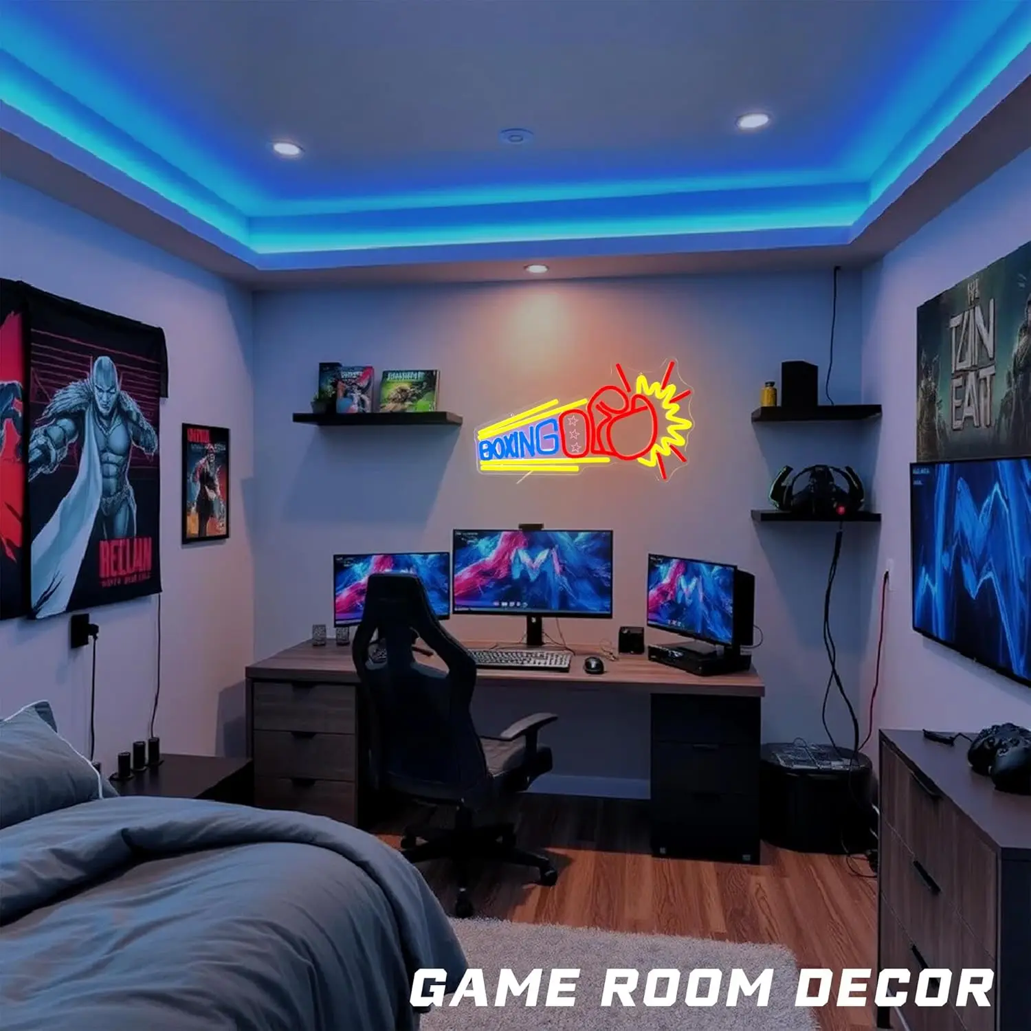 قفازات الملاكمة المناسب النيون تسجيل الرياضة بار ضوء النيون USB عكس الضوء LED لصالة الألعاب الرياضية الملاكمة الدائري الملاكمة النوادي والرجل الكهوف ديكور هدية