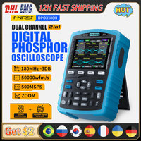 FNIRSI DPOX180H Handheld Digital Oscilloscope 180MHz -3DB 50000wfms/s Dual Channel 20Mhz Signal Generator ZOOM FFT Osciloscópio