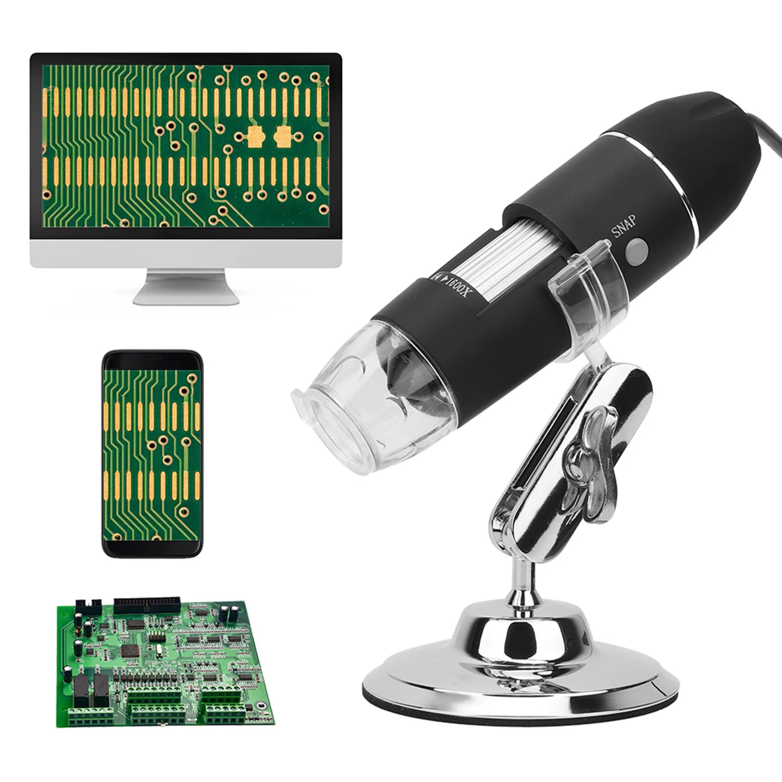 

Microscope X4 1600X LED Microscope Digital Microscope Camera HD Handheld Microscope with Bracket Digital Microscope Camera
