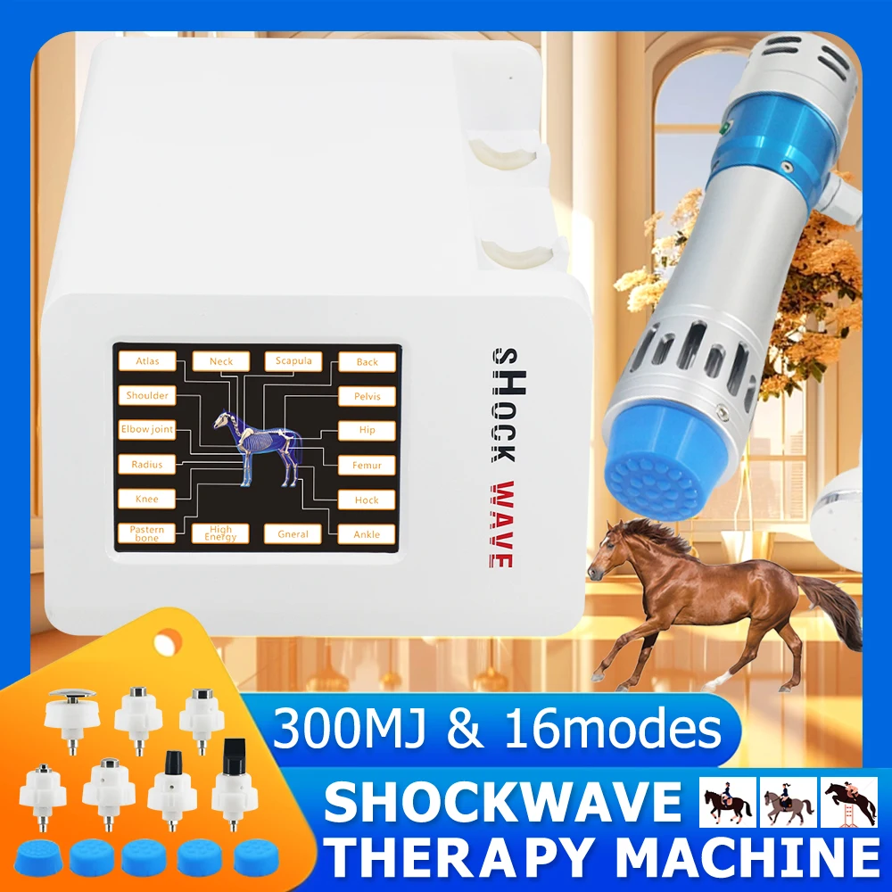 New Shockwave Therapy Machine 300MJ For Animals Ligaments Pain Relief Joint And Muscle Injury Shockwave Professional Massager