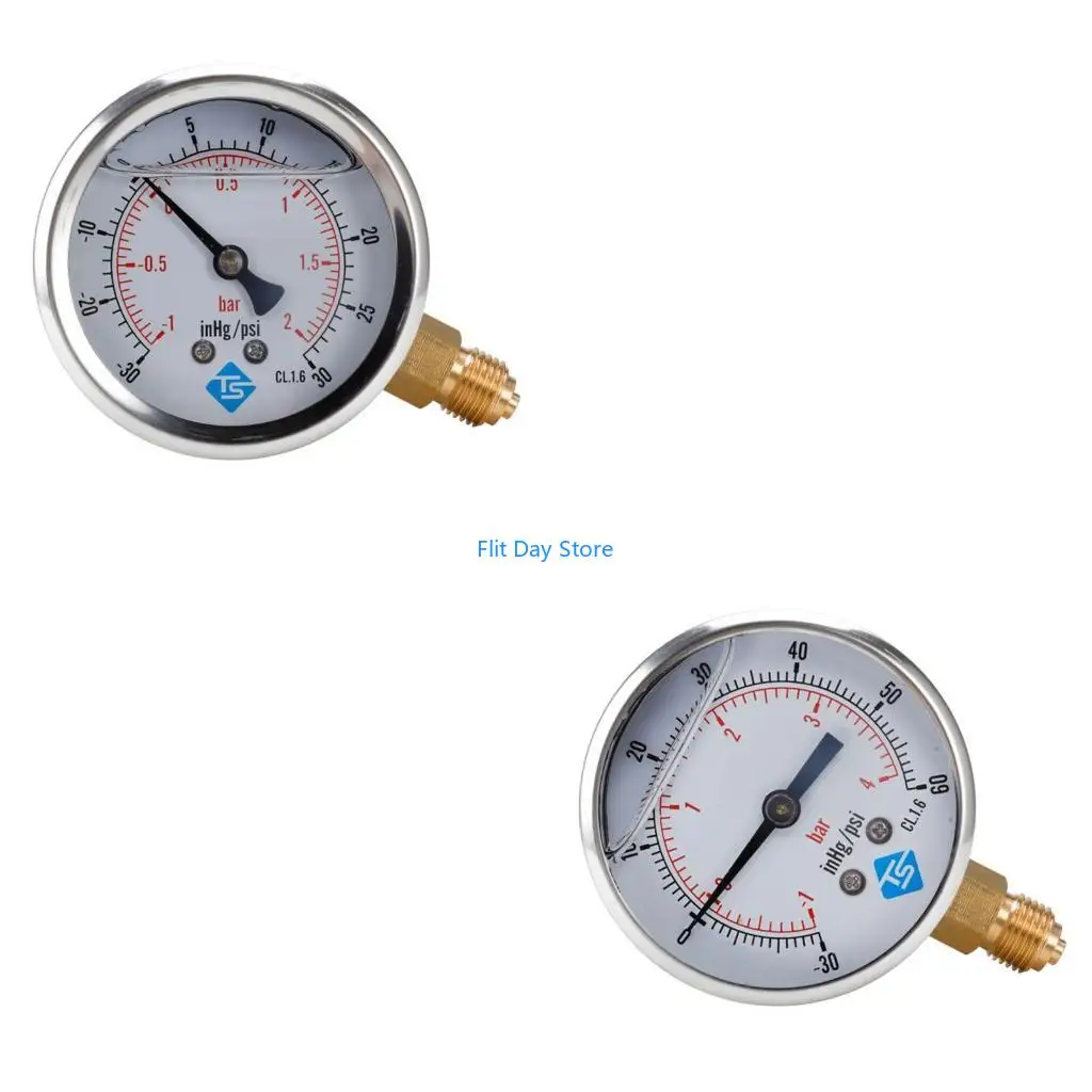 

F92C Экономичный универсальный манометр с двойной шкалой и латунными внутренними деталями, 6 типов