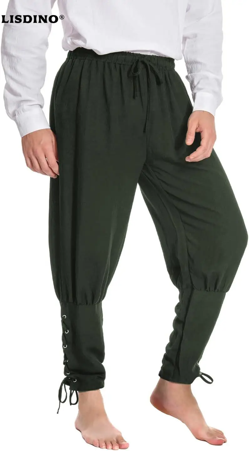 

1Mens Spring Summer Autumn Ankle Banded Pants Medieval Viking Navigator Trousers Renaissance Pants