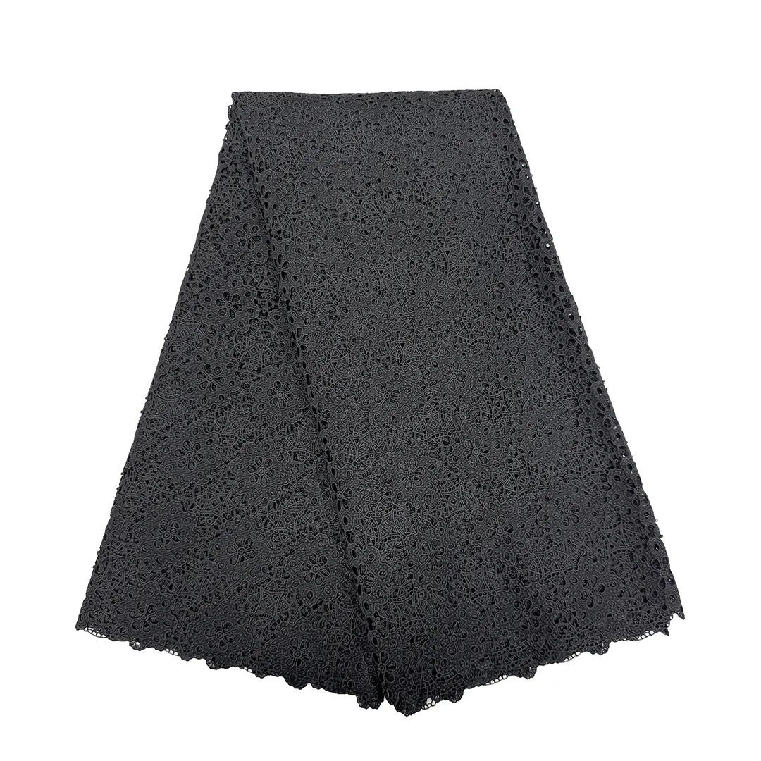 2025 여성용 아프리카 밀크 실크 코드 레이스 원단 5야드 튤 소재 파티 웨딩 드레스 고품질 메쉬 티슈 레이스