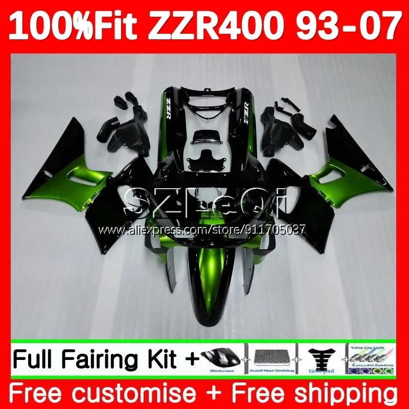 ZZR-400 For KAWASAKI NINJA ZZR400 93 94 95 96 97 98 99 119No.3 ZZR Metal green 400 2001 2002 2003 2004 2005 2006 2007 Fairing