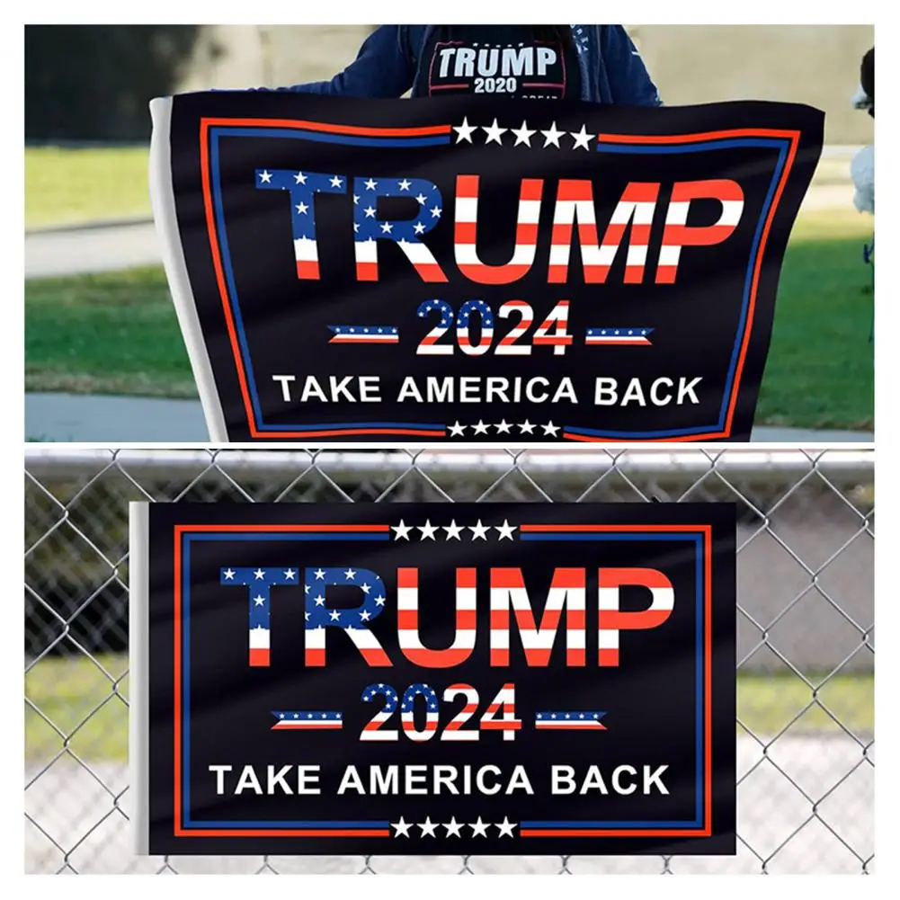 Election Flag 2024 Brass Buckle Flag Double Trump 2024 Election Flags 3x5ft Yard Banners with Brass Grommets for Indoor Outdoor