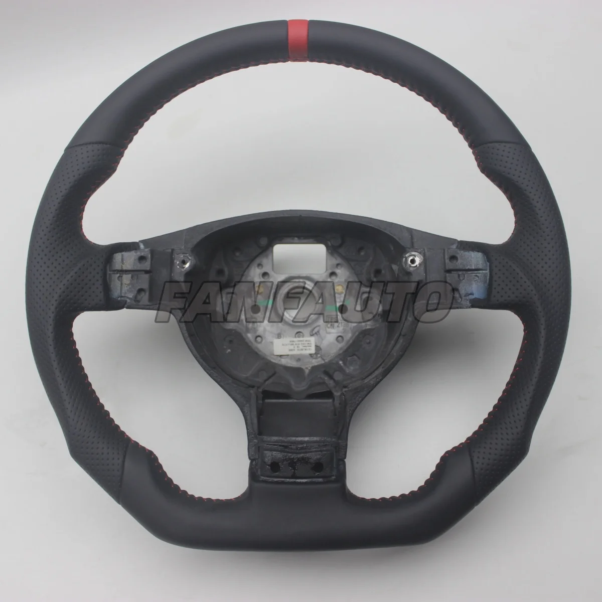 Vervanging Real Carbon Fiber Stuurwiel met Leer voor VW Volkswagen Jetta Mk5 Golf5 GTI R32 EOS Passat B6 Bora Caddy