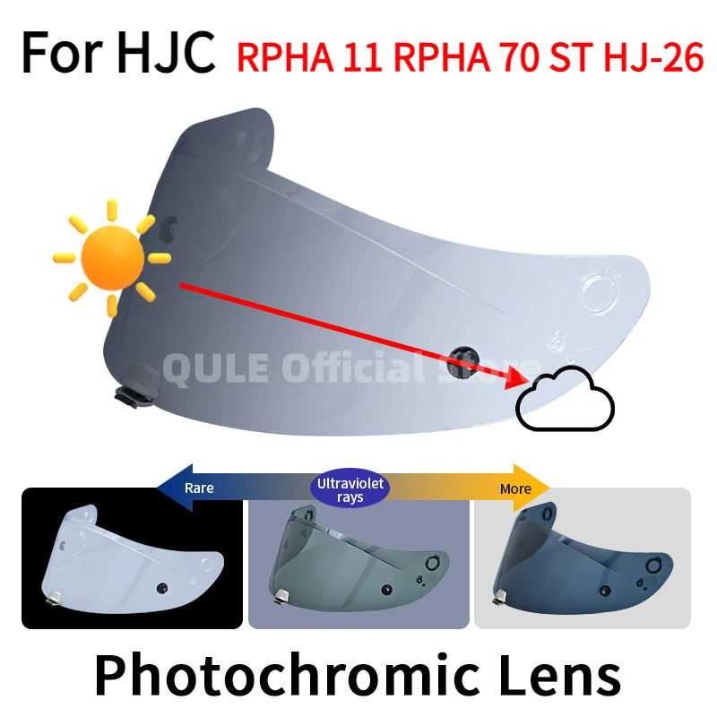 

Black Photochromic Visor for HJC RPHA 11 PRO RPHA 70 ST HJ-26 Helmet Shield Uv Casco Moto Shield Visera Windshield lens Red Blue