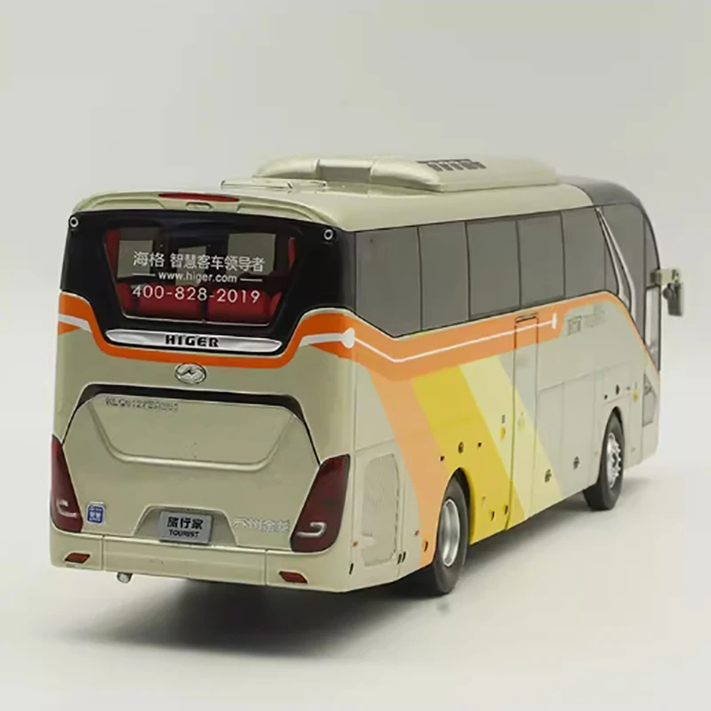 Original Diecast 1:42 Scale Tourist Bus Alloy Car Model Finished Product Collection Gift Static Model Simulation Toys Display